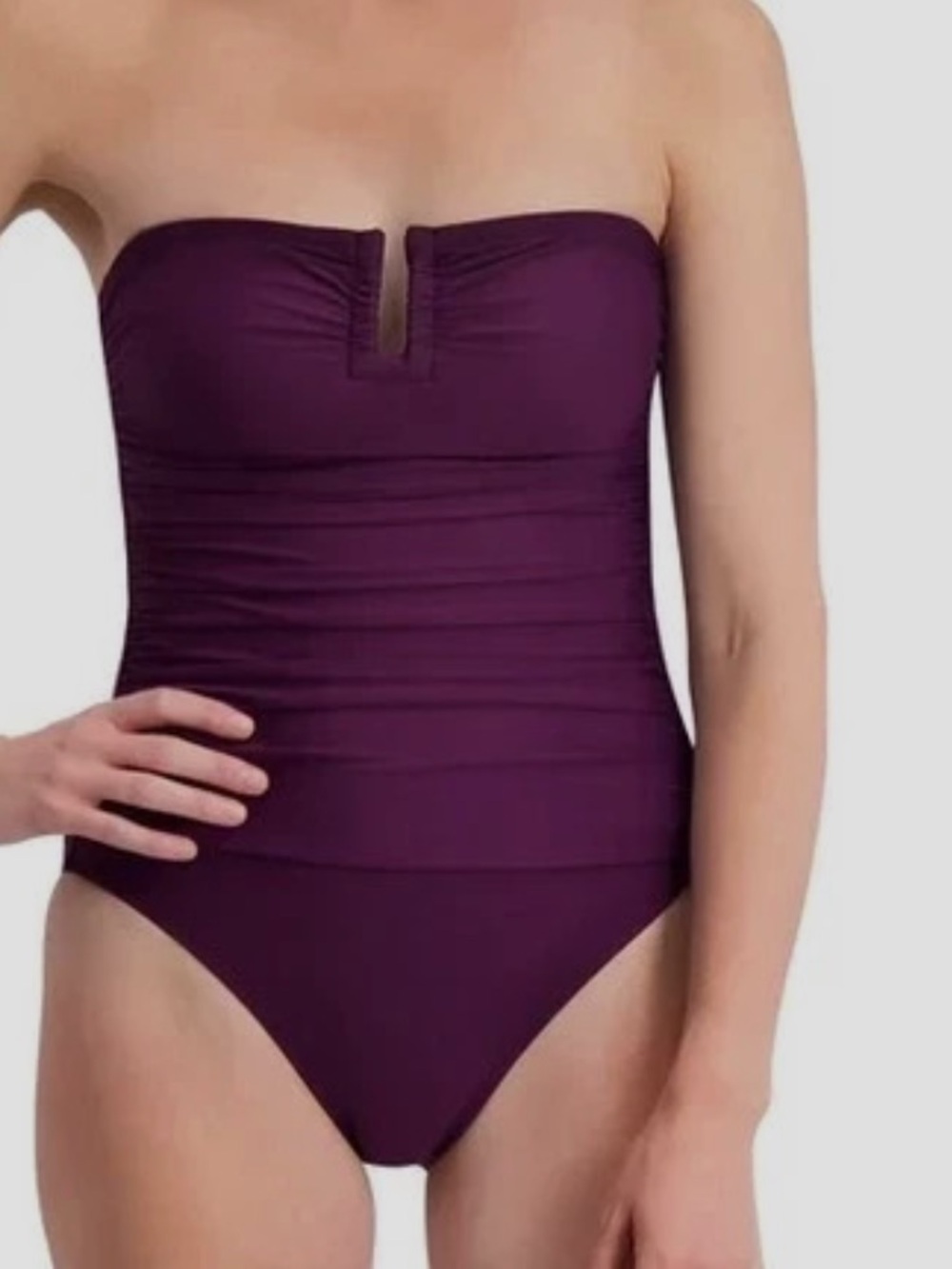 DKNY Women's One-Piece Removeable Cups Swimsuit, Purple, Size Medium, NWT